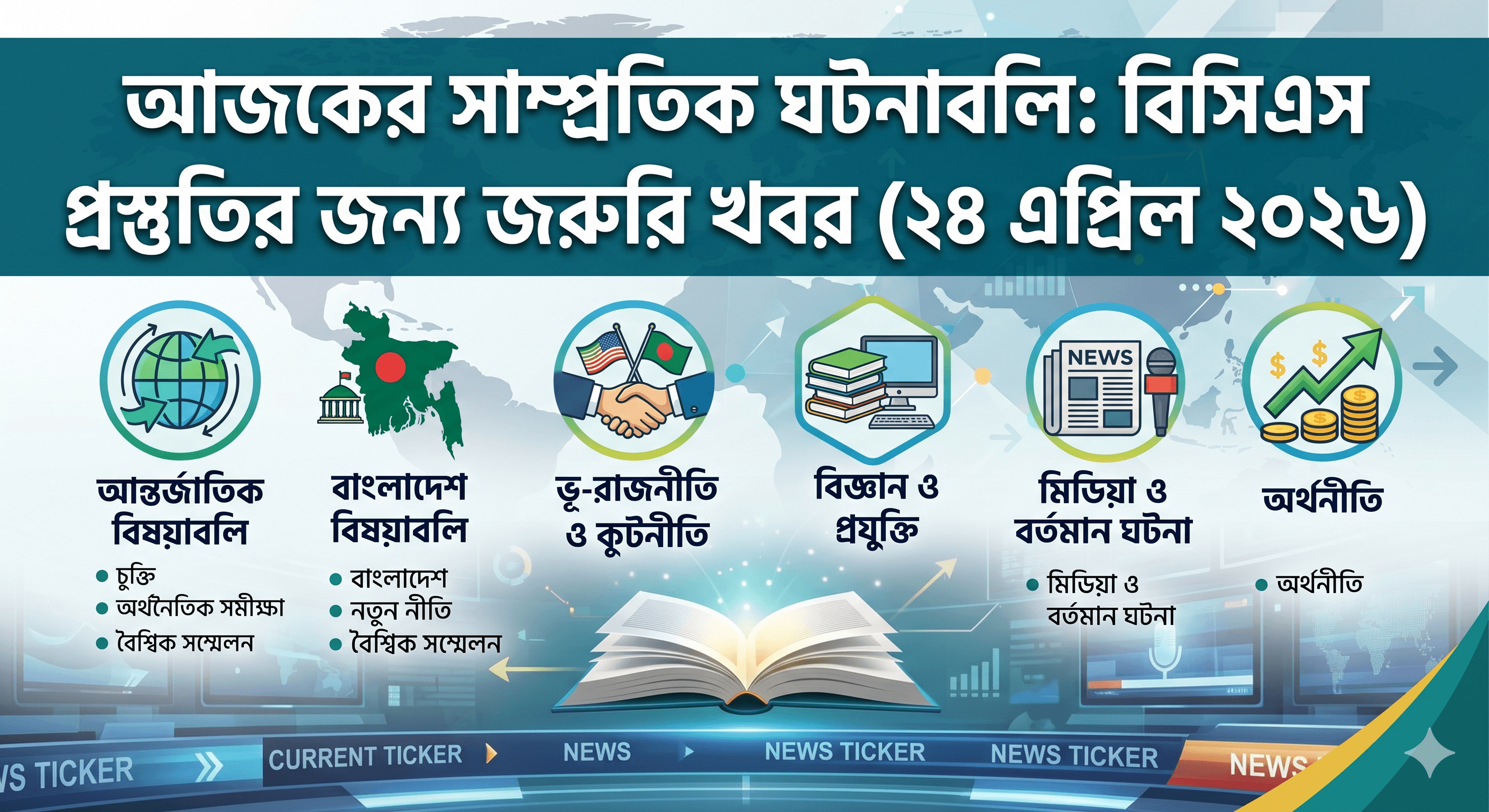 আজকের সাম্প্রতিক ঘটনাবলি: বিসিএস প্রস্তুতির জন্য জরুরি খবর (২৪ এপ্রিল ২০২৬)