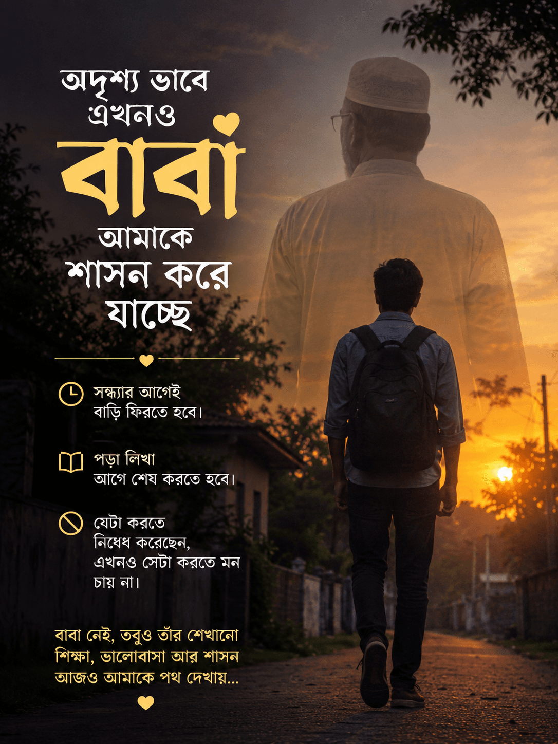 অদৃশ্য ভাবে এখনও বাবা আমাকে শাসন করে যাচ্ছে