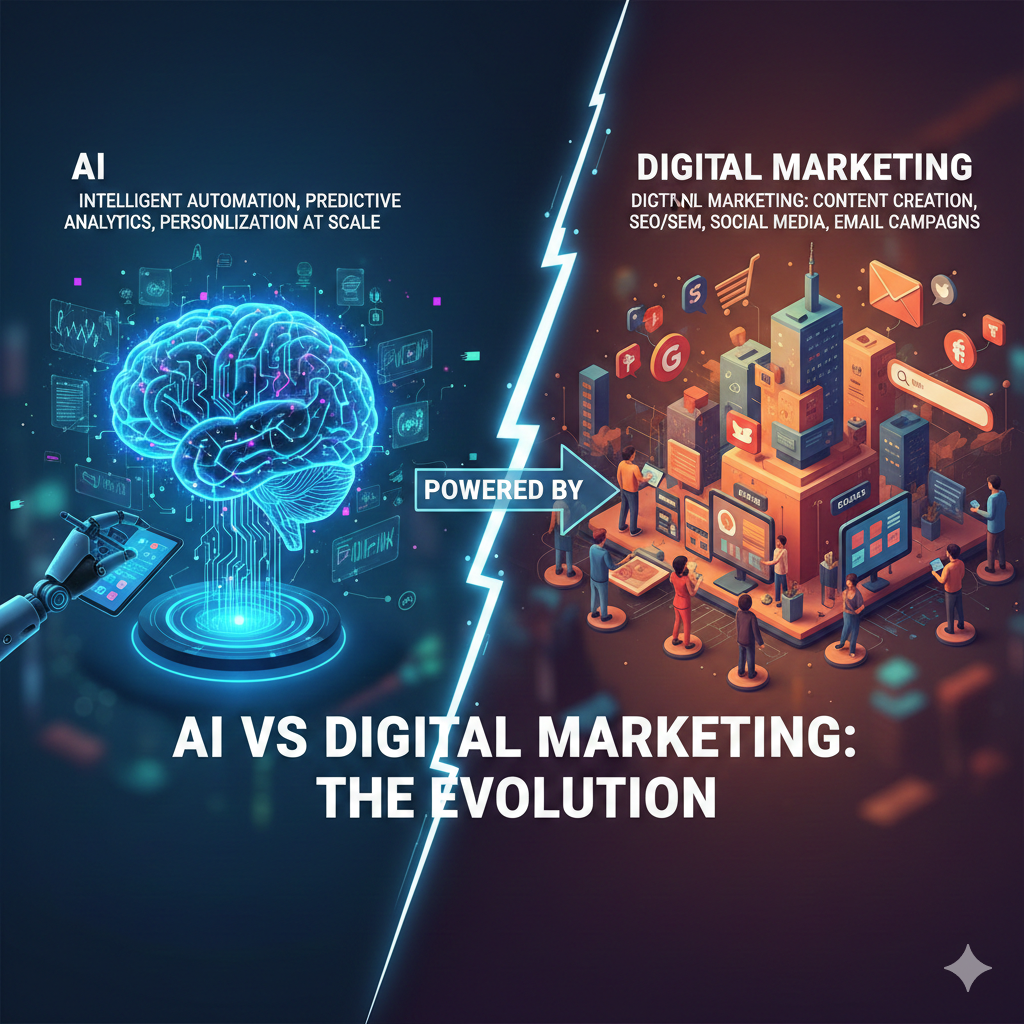 AI (Artificial Intelligence) vs  Digital Marketing