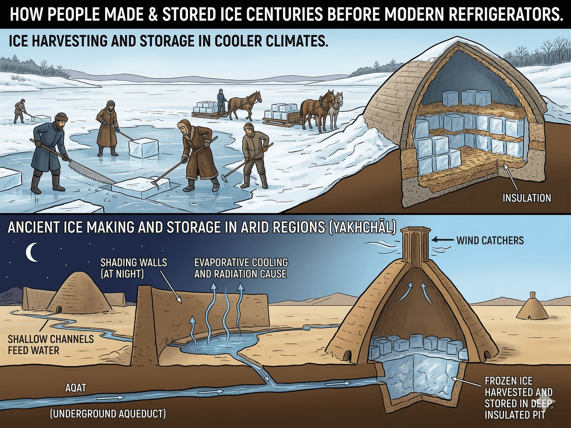 ৫০০ বছর আগে যখন ফ্রিজ ছিল না — মানুষ কীভাবে বরফ তৈরি করত?