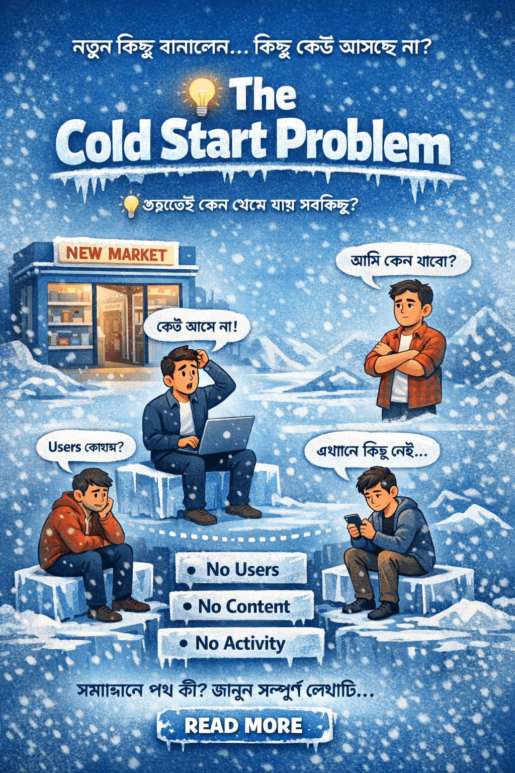 ❄️ Cold Start Problem — শুরুতেই যখন সব কিছু থেমে থাকে