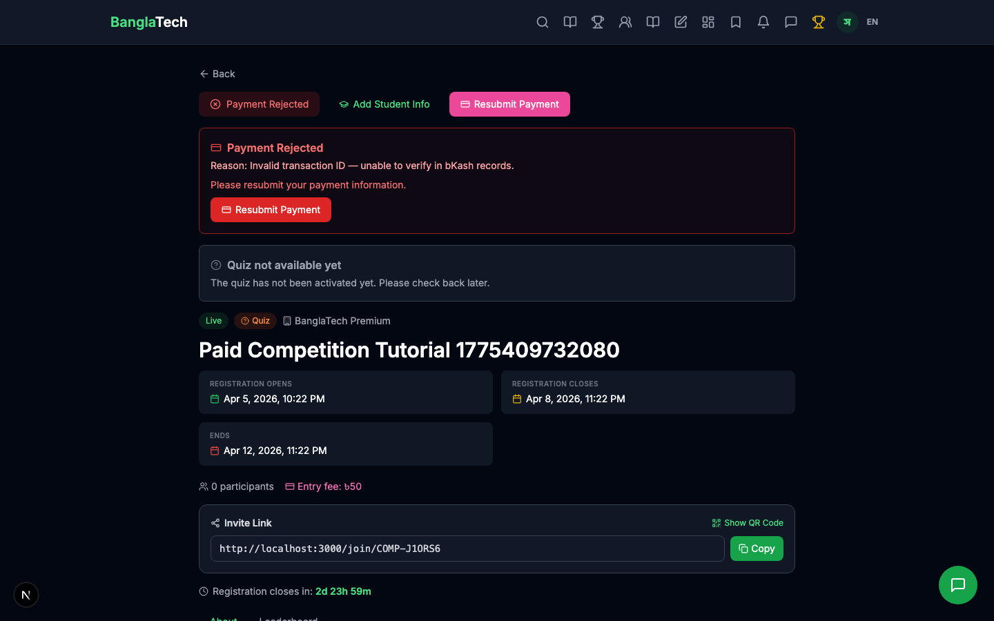 Sumaiya rejected with reason